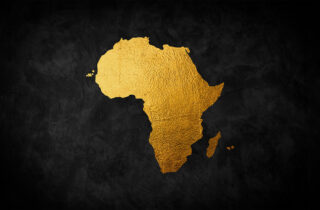 Stylised map of the African continent highlighting regional economic growth, infrastructure development, and workforce mobility markets.